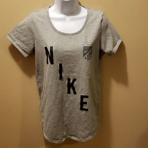 Sporty Nike soccer tee shirt bold graphic